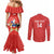 Custom Chile Football Couples Matching Mermaid Dress and Long Sleeve Button Shirt Vamos La Roja