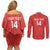 Custom Chile Football Couples Matching Off Shoulder Short Dress and Long Sleeve Button Shirt Vamos La Roja
