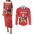 Custom Chile Football Couples Matching Puletasi and Long Sleeve Button Shirt Vamos La Roja