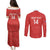 Custom Chile Football Couples Matching Puletasi and Long Sleeve Button Shirt Vamos La Roja