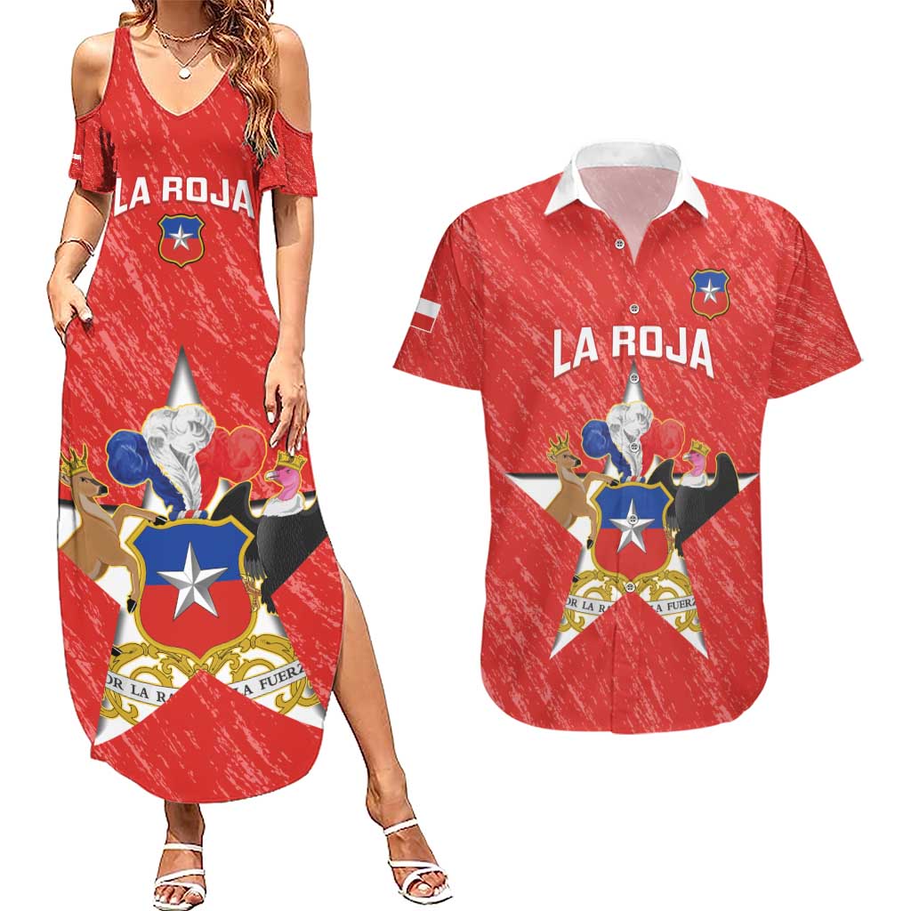 Custom Chile Football Couples Matching Summer Maxi Dress and Hawaiian Shirt Vamos La Roja