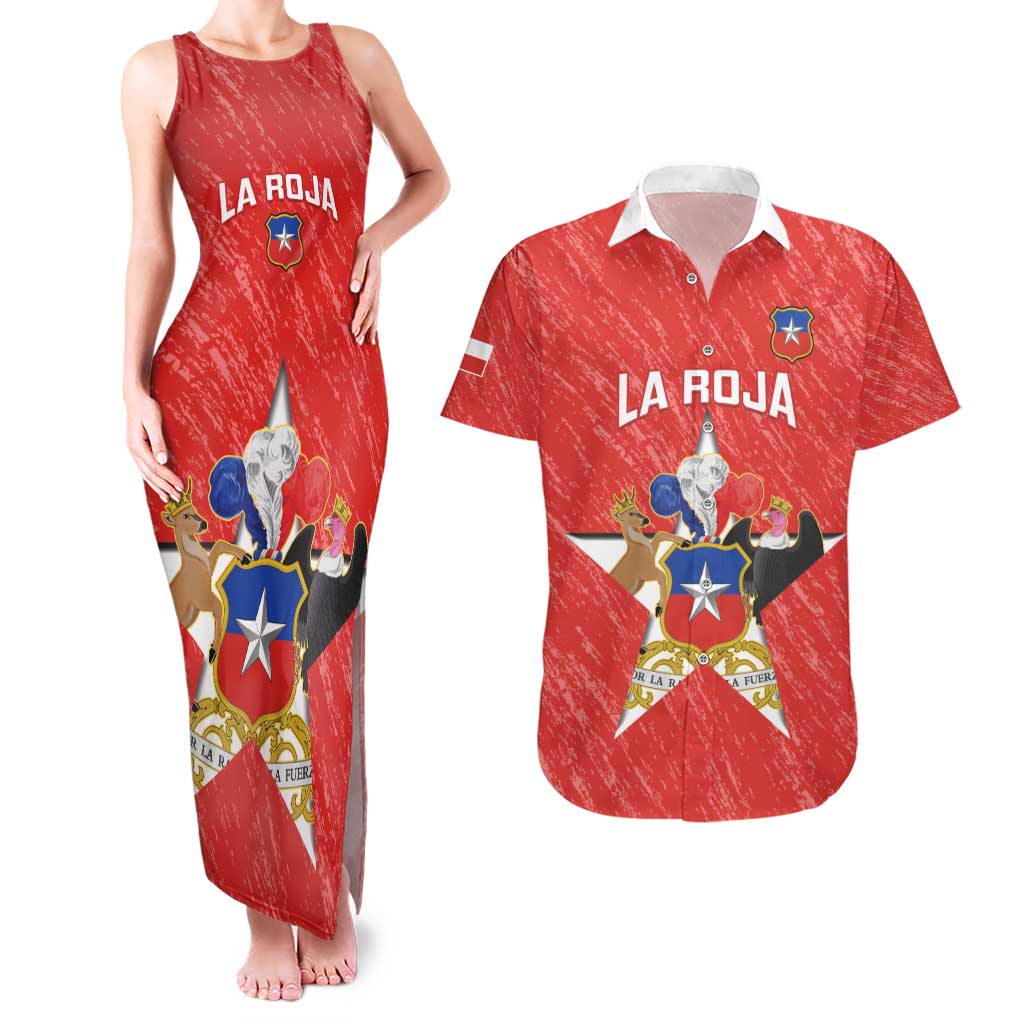 Custom Chile Football Couples Matching Tank Maxi Dress and Hawaiian Shirt Vamos La Roja
