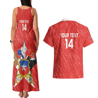 Custom Chile Football Couples Matching Tank Maxi Dress and Hawaiian Shirt Vamos La Roja