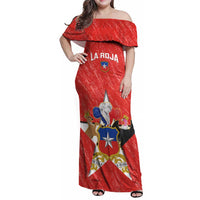 Custom Chile Football Family Matching Off Shoulder Maxi Dress and Hawaiian Shirt Vamos La Roja