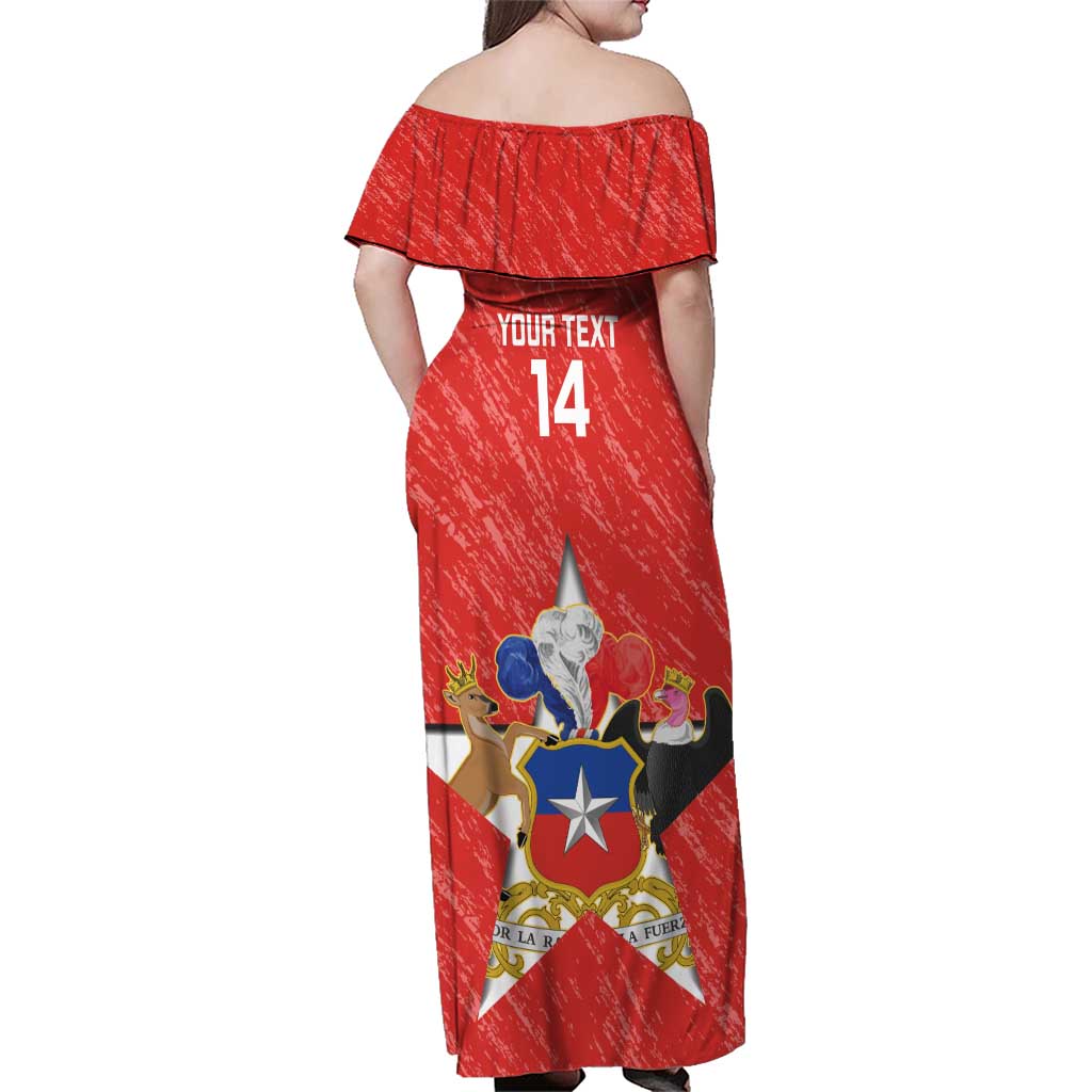 Custom Chile Football Family Matching Off Shoulder Maxi Dress and Hawaiian Shirt Vamos La Roja