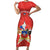Custom Chile Football Family Matching Short Sleeve Bodycon Dress and Hawaiian Shirt Vamos La Roja