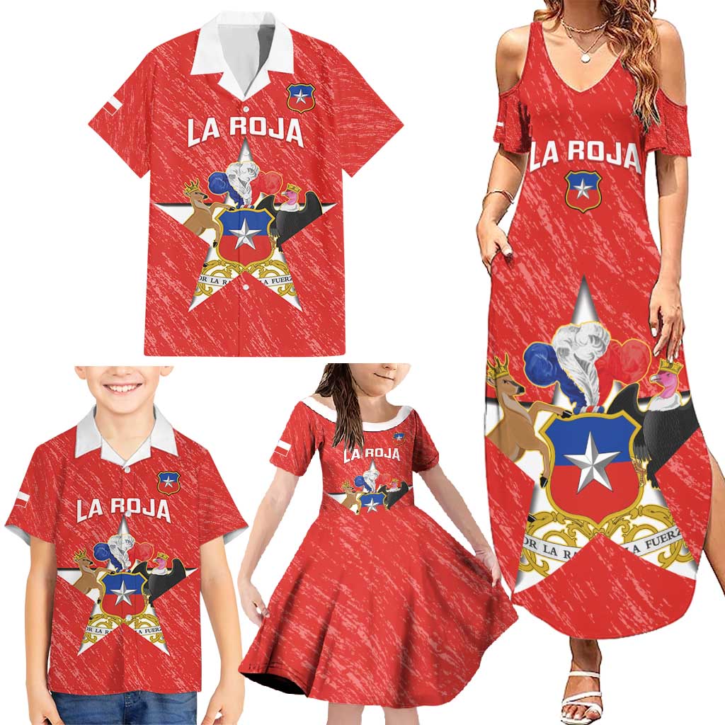 Custom Chile Football Family Matching Summer Maxi Dress and Hawaiian Shirt Vamos La Roja