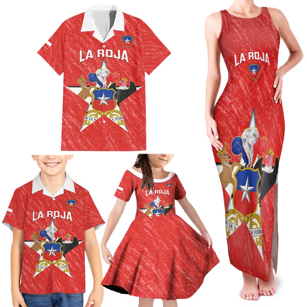 Custom Chile Football Family Matching Tank Maxi Dress and Hawaiian Shirt Vamos La Roja