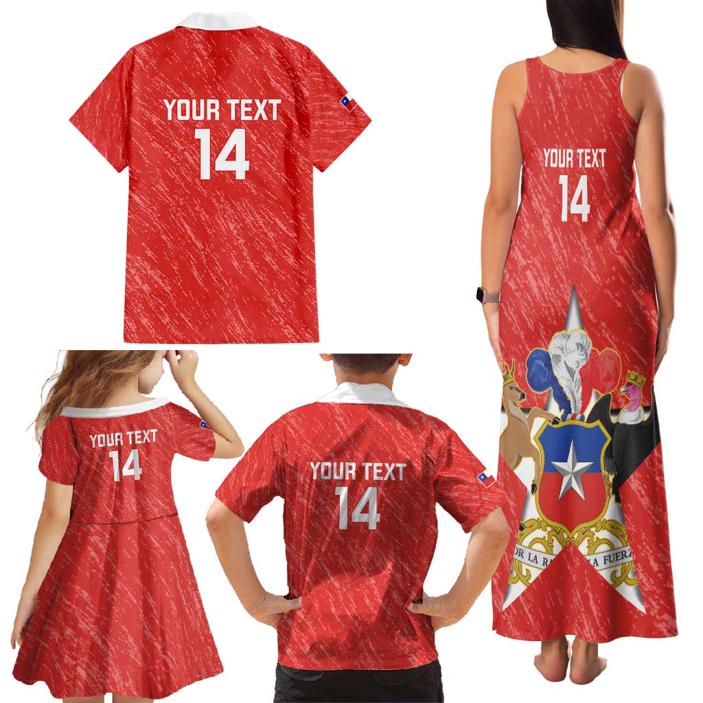 Custom Chile Football Family Matching Tank Maxi Dress and Hawaiian Shirt Vamos La Roja