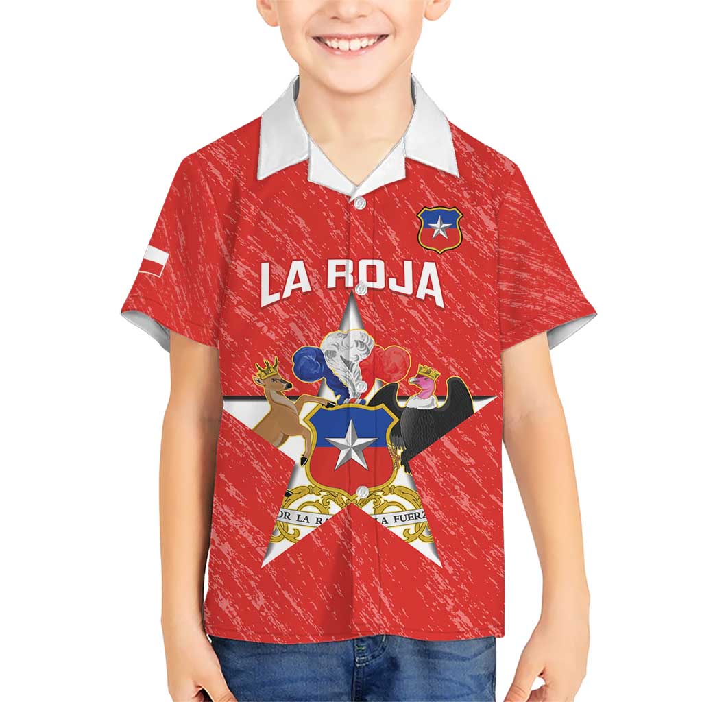 Custom Chile Football Kid Hawaiian Shirt Vamos La Roja