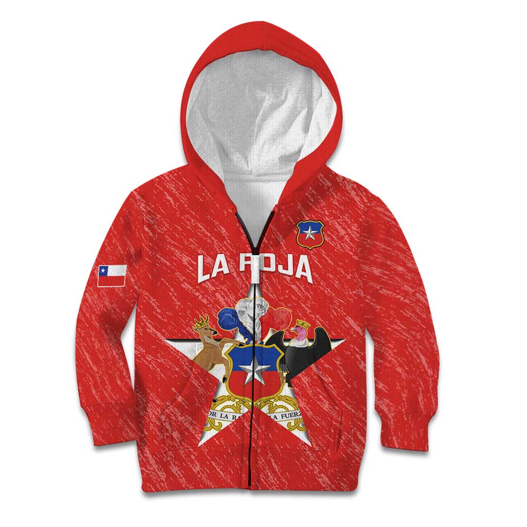 Custom Chile Football Kid Hoodie Vamos La Roja