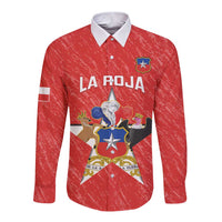 Custom Chile Football Long Sleeve Button Shirt Vamos La Roja