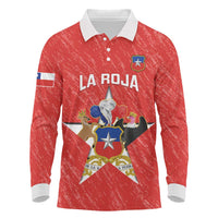 Custom Chile Football Long Sleeve Polo Shirt Vamos La Roja