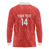 Custom Chile Football Long Sleeve Polo Shirt Vamos La Roja