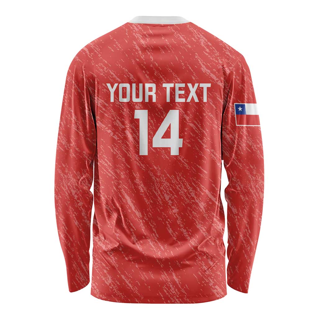 Custom Chile Football Long Sleeve Shirt Vamos La Roja