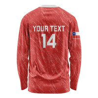 Custom Chile Football Long Sleeve Shirt Vamos La Roja