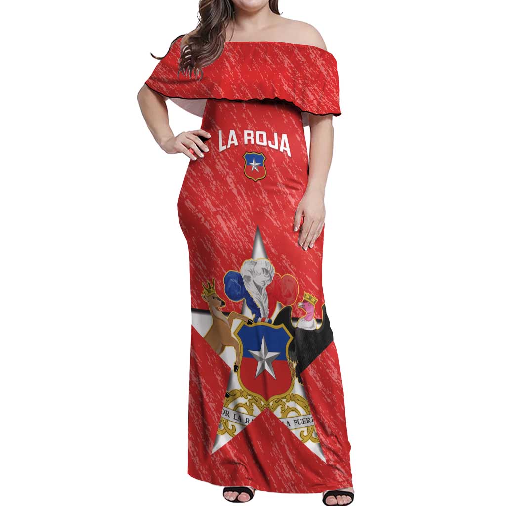 Custom Chile Football Off Shoulder Maxi Dress Vamos La Roja