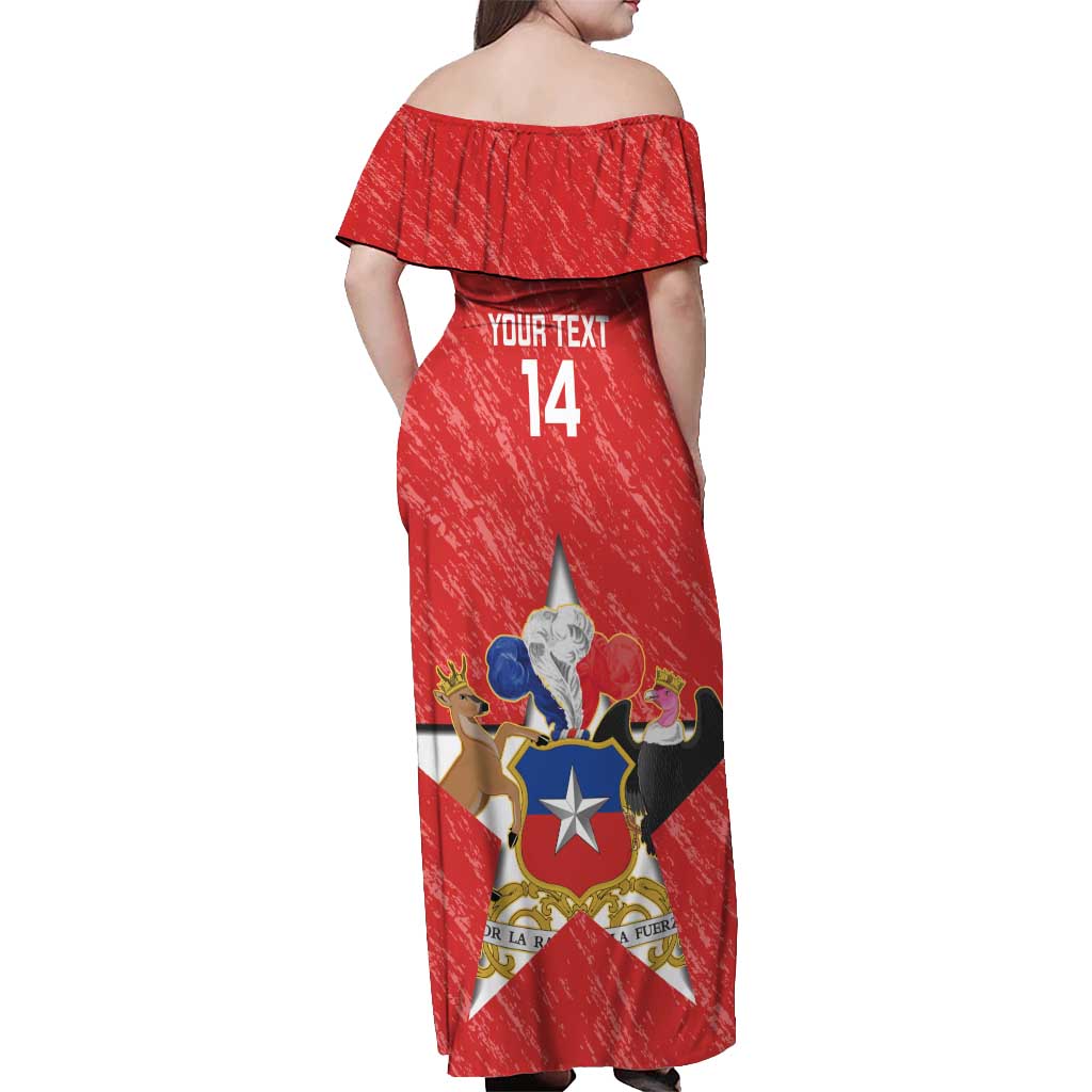 Custom Chile Football Off Shoulder Maxi Dress Vamos La Roja