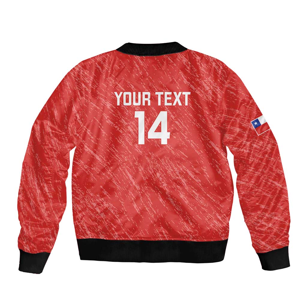 Custom Chile Football Sleeve Zip Bomber Jacket Vamos La Roja