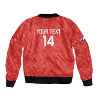 Custom Chile Football Sleeve Zip Bomber Jacket Vamos La Roja