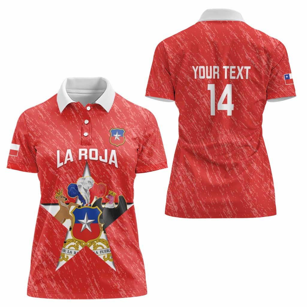 Custom Chile Football Women Polo Shirt Vamos La Roja