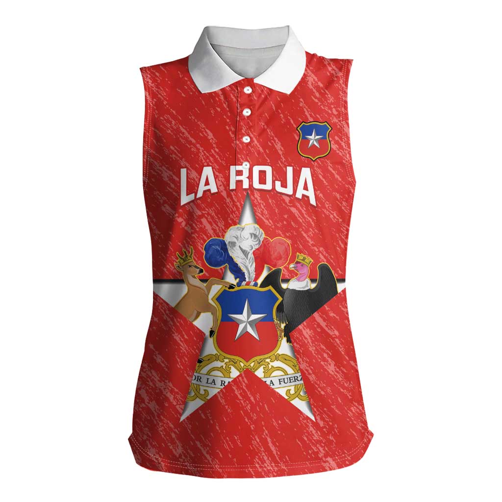 Custom Chile Football Women Sleeveless Polo Shirt Vamos La Roja