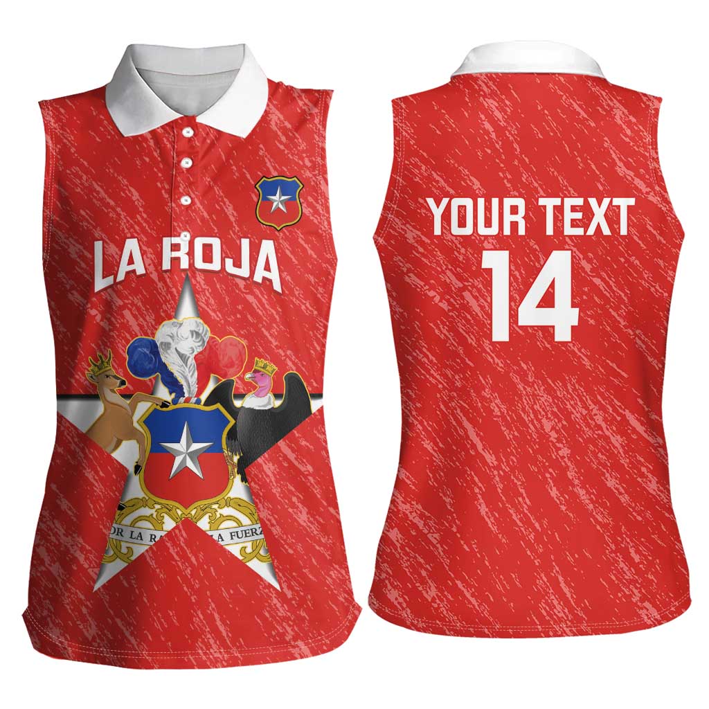 Custom Chile Football Women Sleeveless Polo Shirt Vamos La Roja