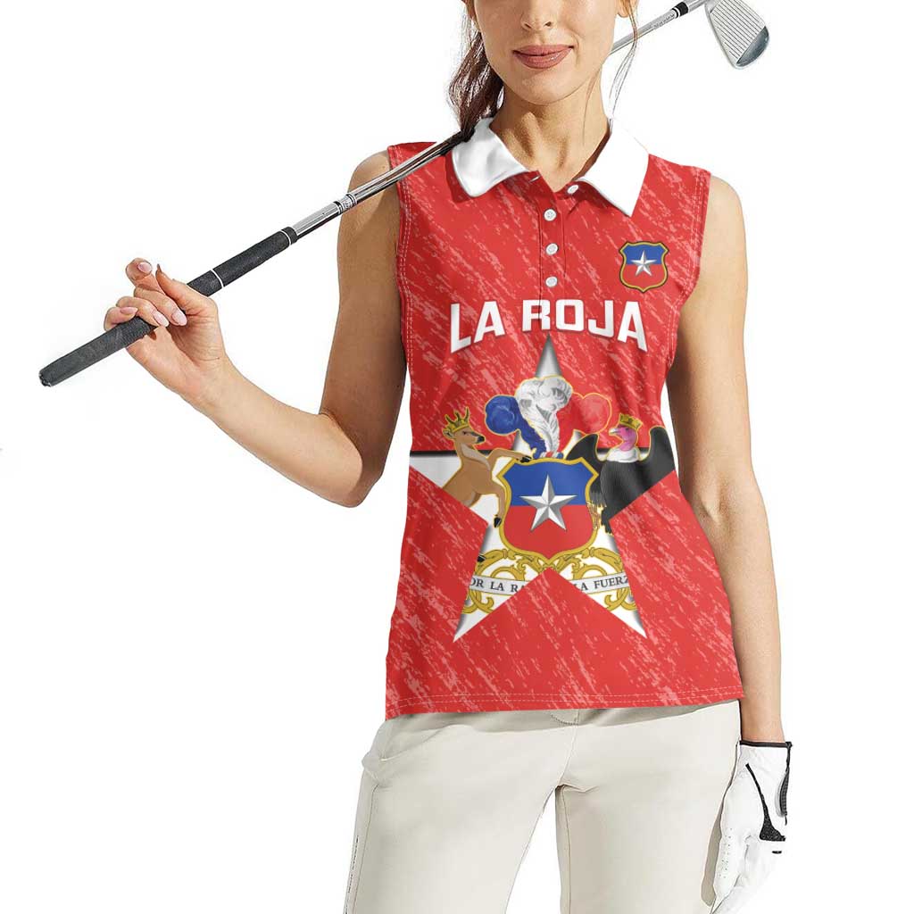 Custom Chile Football Women Sleeveless Polo Shirt Vamos La Roja