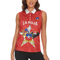 Custom Chile Football Women Sleeveless Polo Shirt Vamos La Roja
