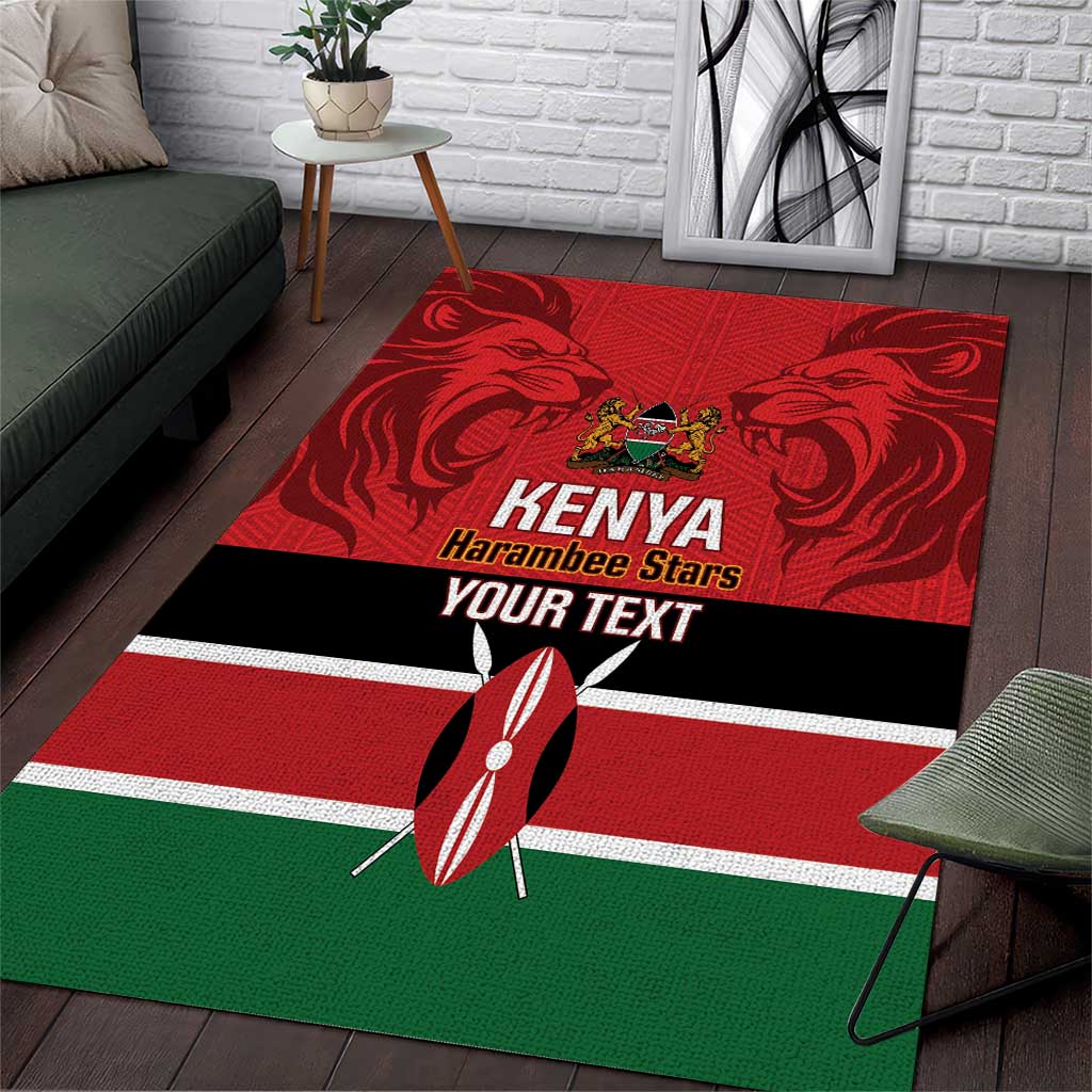 Custom Kenya Football Area Rug Come On Harambee Stars