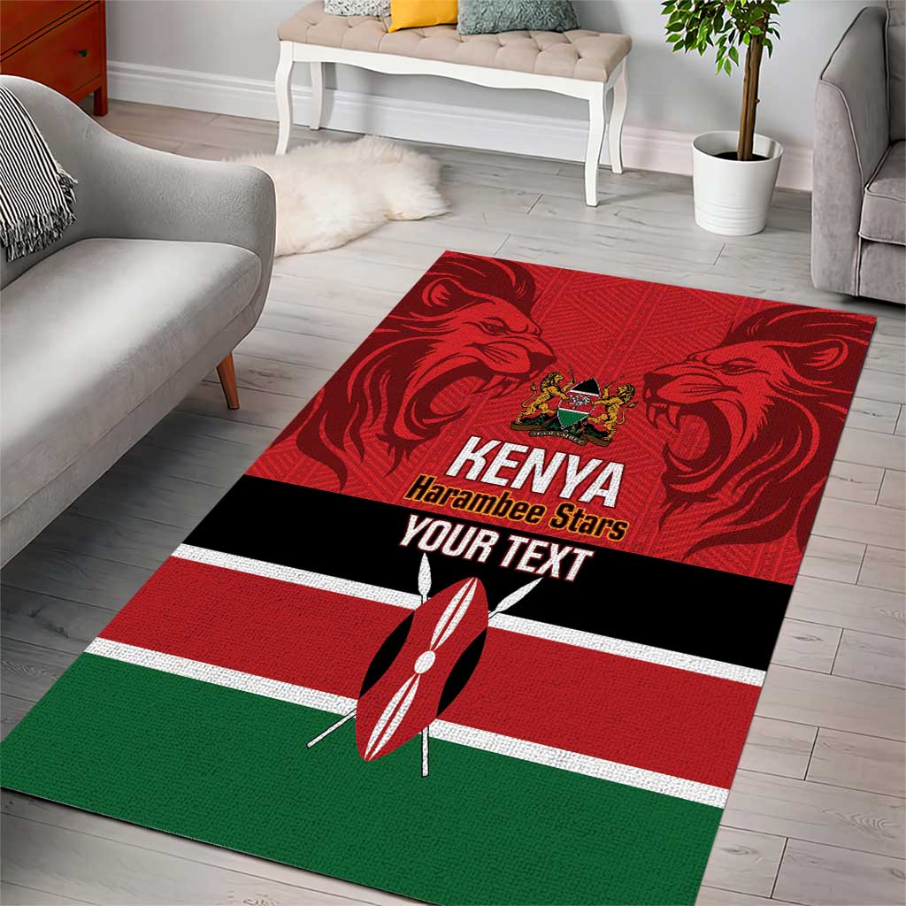 Custom Kenya Football Area Rug Come On Harambee Stars