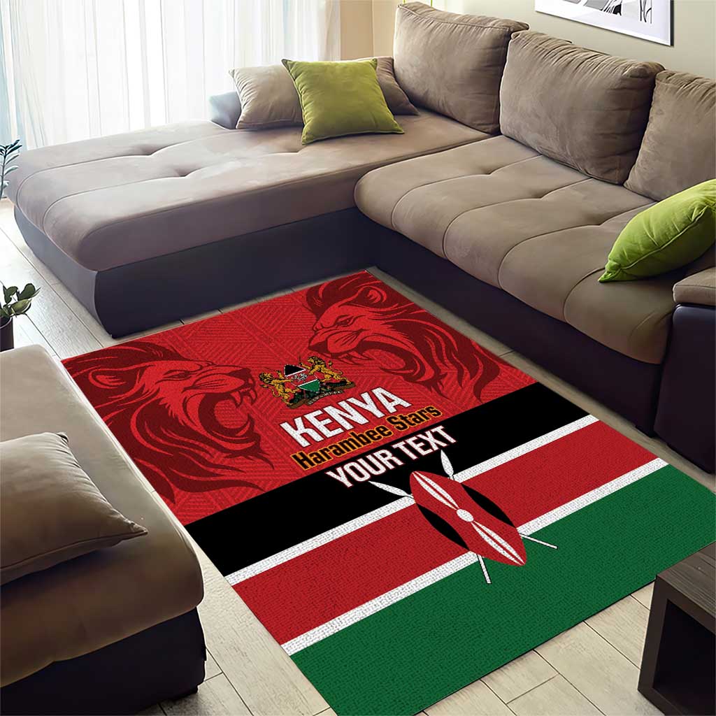 Custom Kenya Football Area Rug Come On Harambee Stars