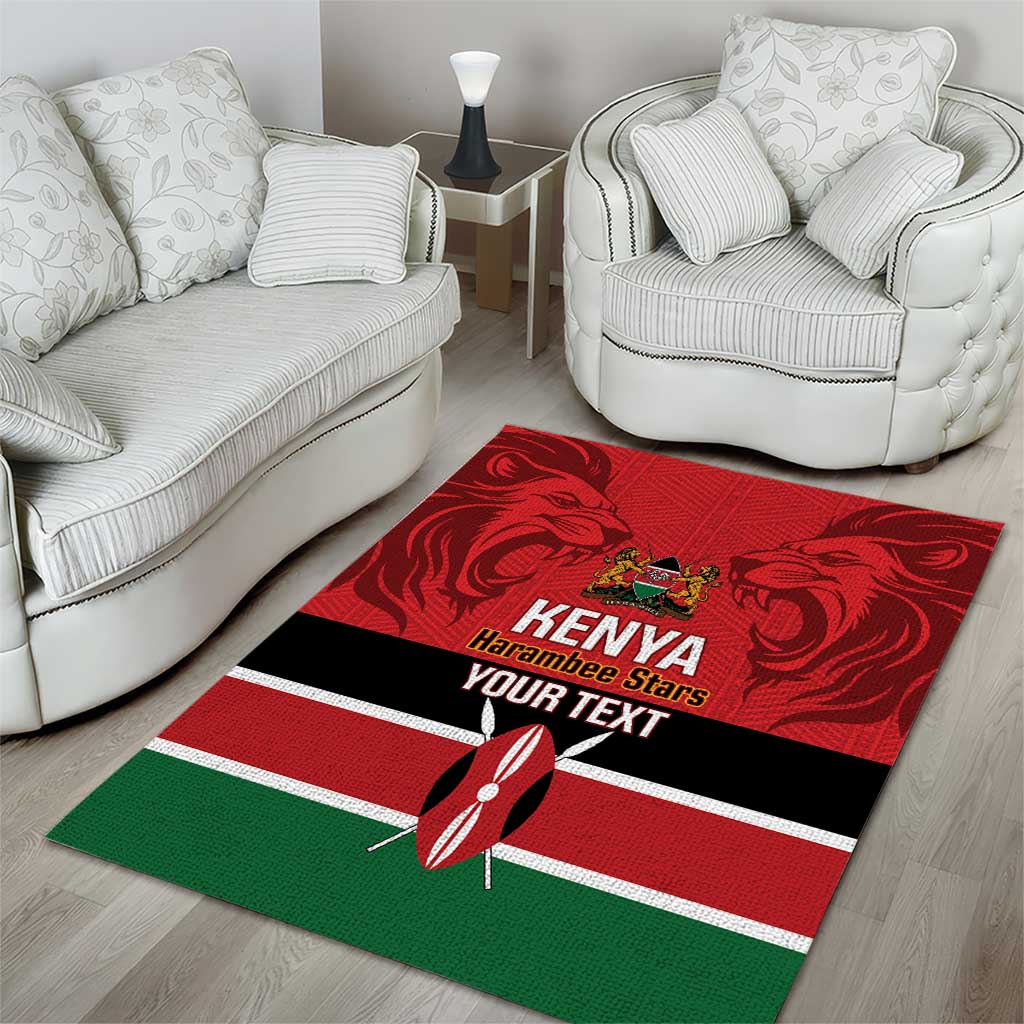 Custom Kenya Football Area Rug Come On Harambee Stars