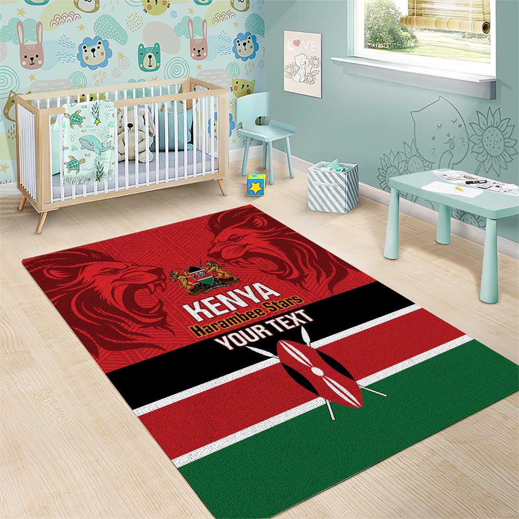 Custom Kenya Football Area Rug Come On Harambee Stars