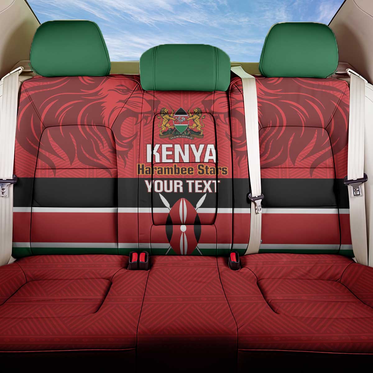 Custom Kenya Football Back Car Seat Cover Come On Harambee Stars
