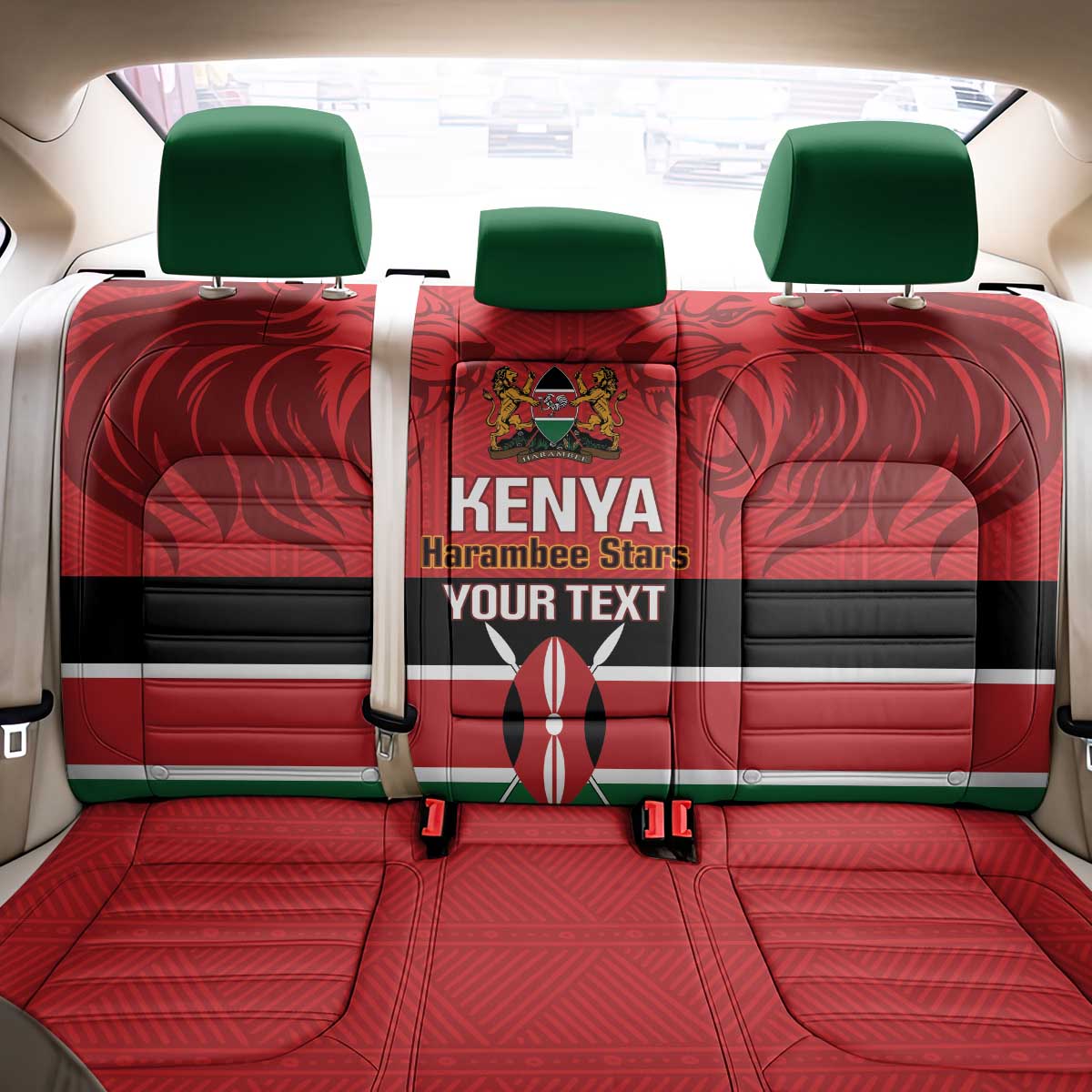 Custom Kenya Football Back Car Seat Cover Come On Harambee Stars