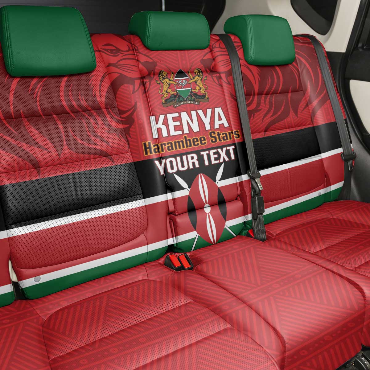 Custom Kenya Football Back Car Seat Cover Come On Harambee Stars
