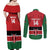 Custom Kenya Football Couples Matching Off Shoulder Maxi Dress and Long Sleeve Button Shirt Come On Harambee Stars