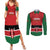 Custom Kenya Football Couples Matching Summer Maxi Dress and Long Sleeve Button Shirt Come On Harambee Stars