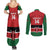 Custom Kenya Football Couples Matching Summer Maxi Dress and Long Sleeve Button Shirt Come On Harambee Stars