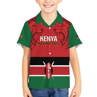 Custom Kenya Football Family Matching Long Sleeve Bodycon Dress and Hawaiian Shirt Come On Harambee Stars
