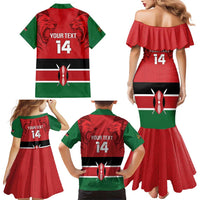 Custom Kenya Football Family Matching Mermaid Dress and Hawaiian Shirt Come On Harambee Stars