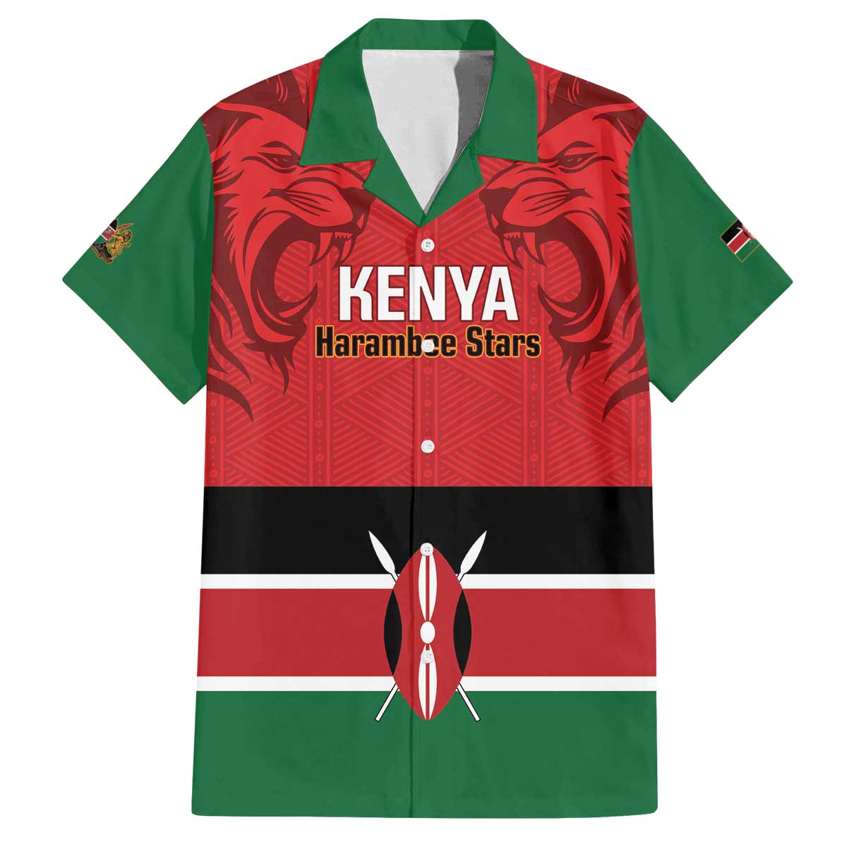 Custom Kenya Football Family Matching Off The Shoulder Long Sleeve Dress and Hawaiian Shirt Come On Harambee Stars
