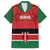 Custom Kenya Football Family Matching Off The Shoulder Long Sleeve Dress and Hawaiian Shirt Come On Harambee Stars