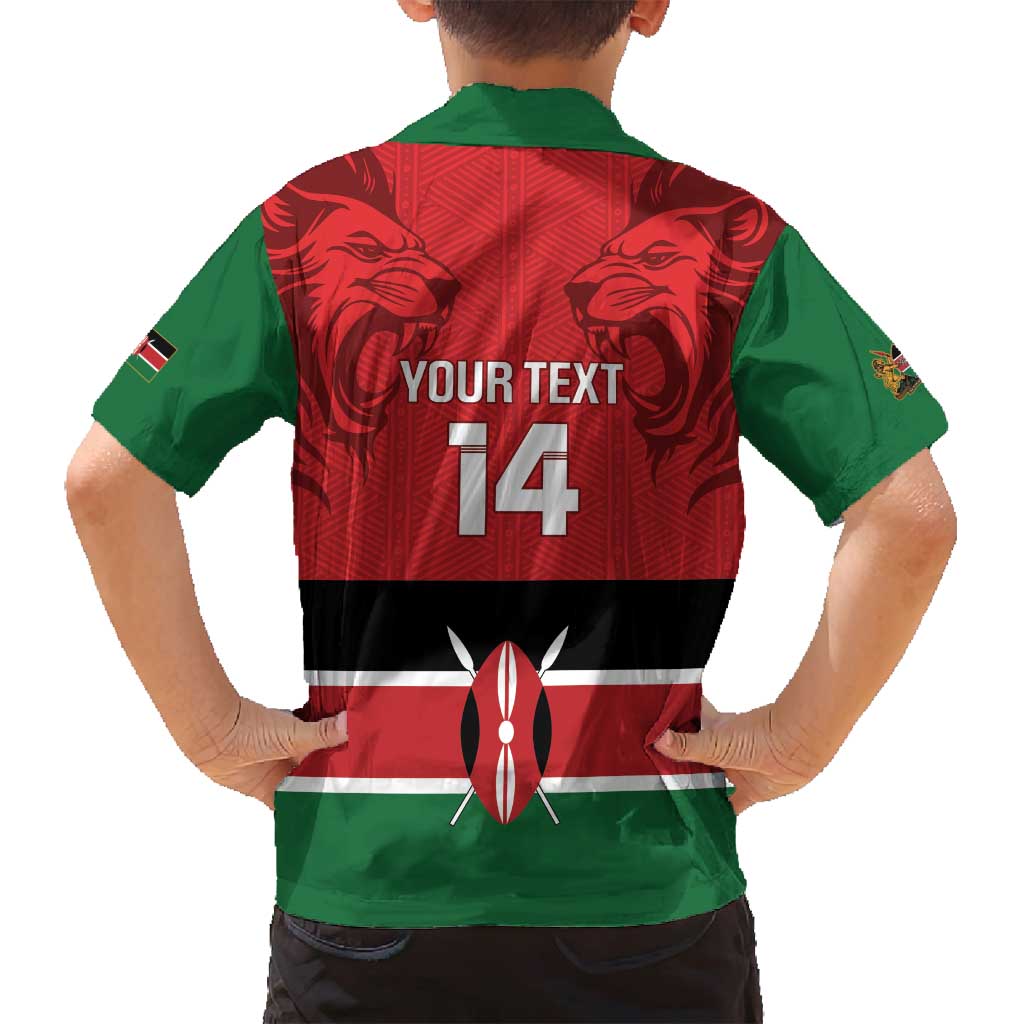 Custom Kenya Football Family Matching Off Shoulder Maxi Dress and Hawaiian Shirt Come On Harambee Stars
