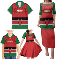 Custom Kenya Football Family Matching Puletasi and Hawaiian Shirt Come On Harambee Stars