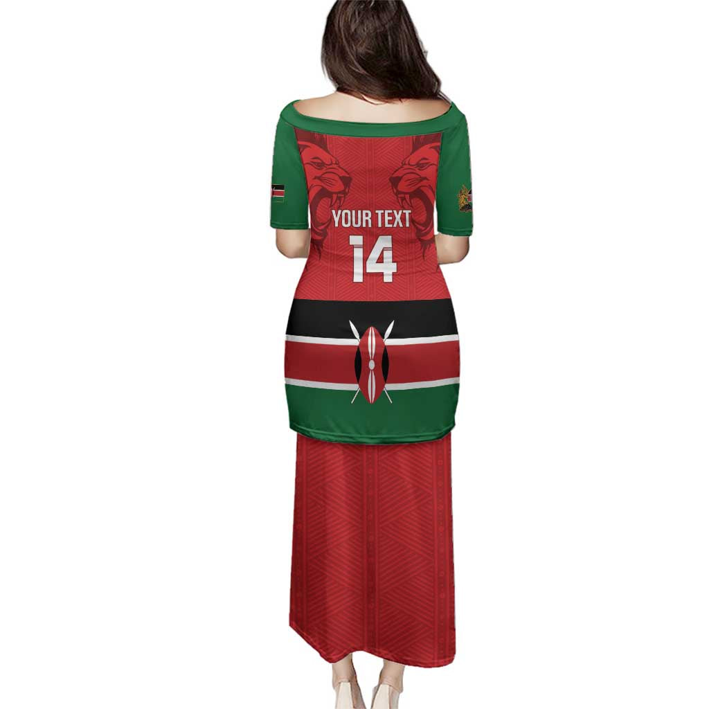 Custom Kenya Football Family Matching Puletasi and Hawaiian Shirt Come On Harambee Stars