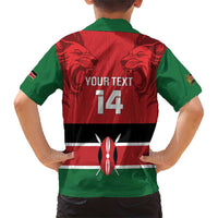 Custom Kenya Football Family Matching Short Sleeve Bodycon Dress and Hawaiian Shirt Come On Harambee Stars