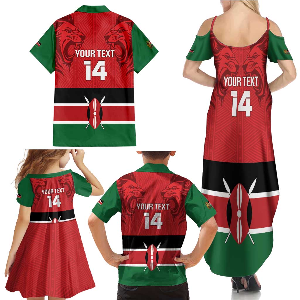 Custom Kenya Football Family Matching Summer Maxi Dress and Hawaiian Shirt Come On Harambee Stars