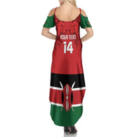 Custom Kenya Football Family Matching Summer Maxi Dress and Hawaiian Shirt Come On Harambee Stars